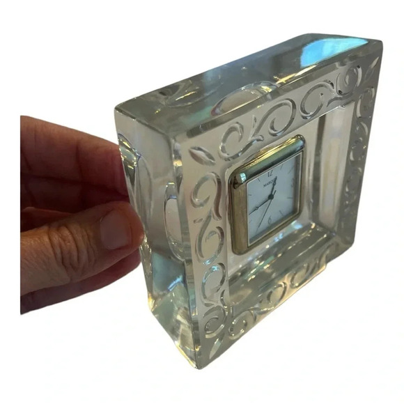 Marquis Waterford Arabesque Clock Seiko Lead Crystal Germany - Picture 8 of 8